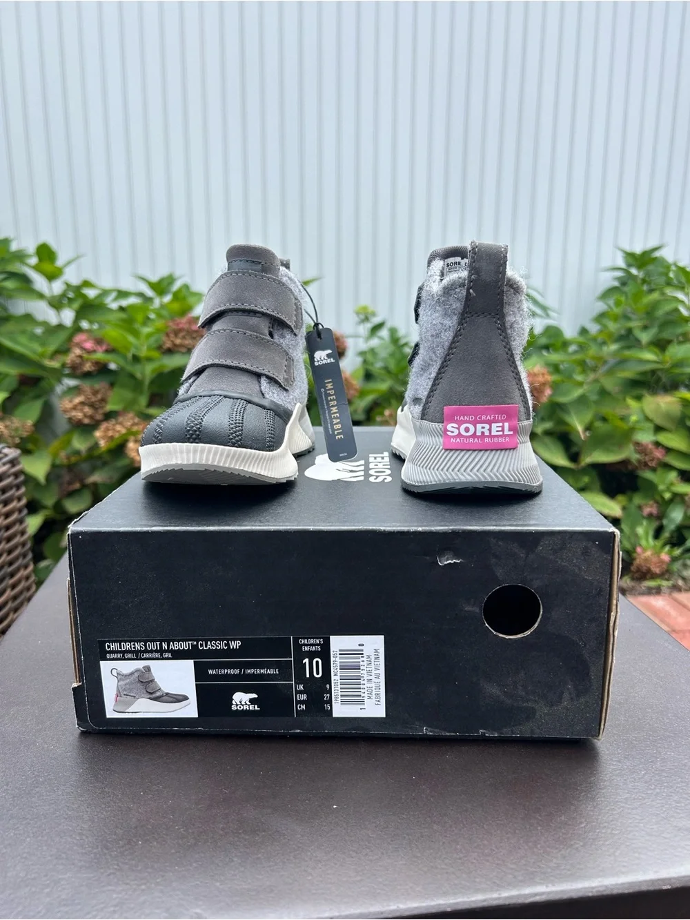 Sorel Kids Gray Waterproof Hook-and-Loop Rain Boots